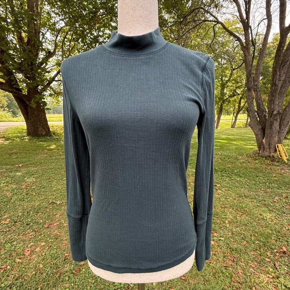 Free People Tops - Intimately Free People Womens Ribbed Mock Neck Long Sleeve Top Forest Green LG